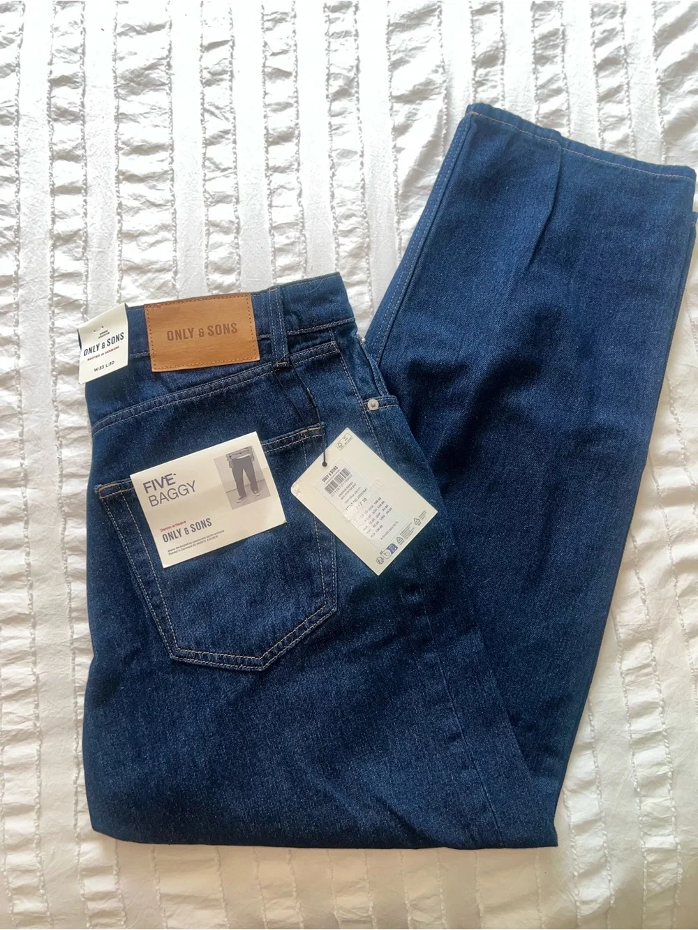 ONLY & SONS Men's Five Baggy Jeans - indigo